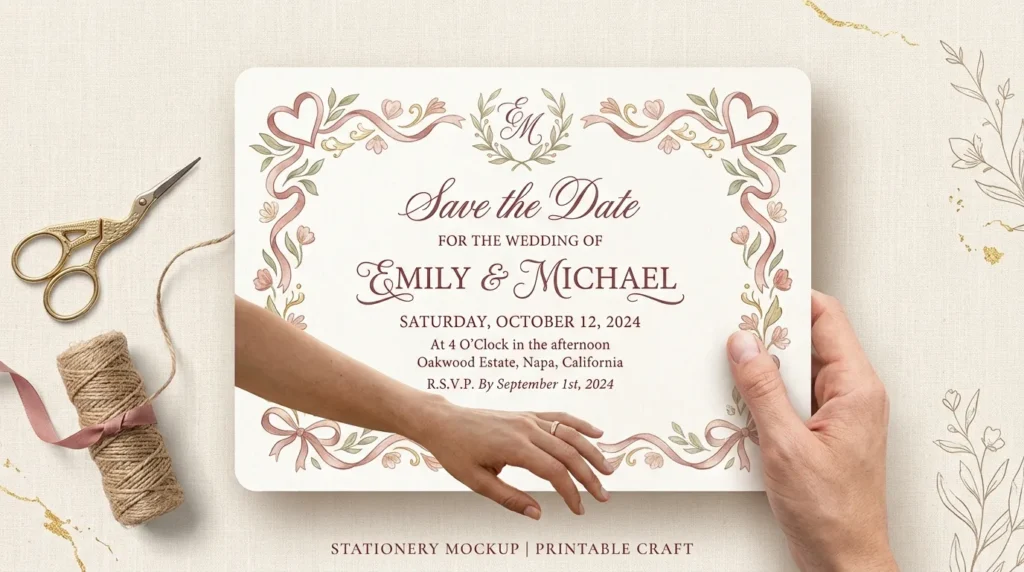 Couple holding a decorative card illustrating quotes for printable anniversary cards