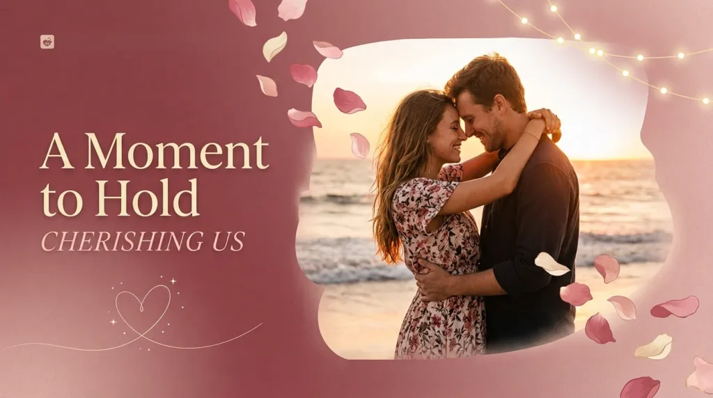 Couple slow dancing at sunset capturing romantic anniversary captions for Instagram