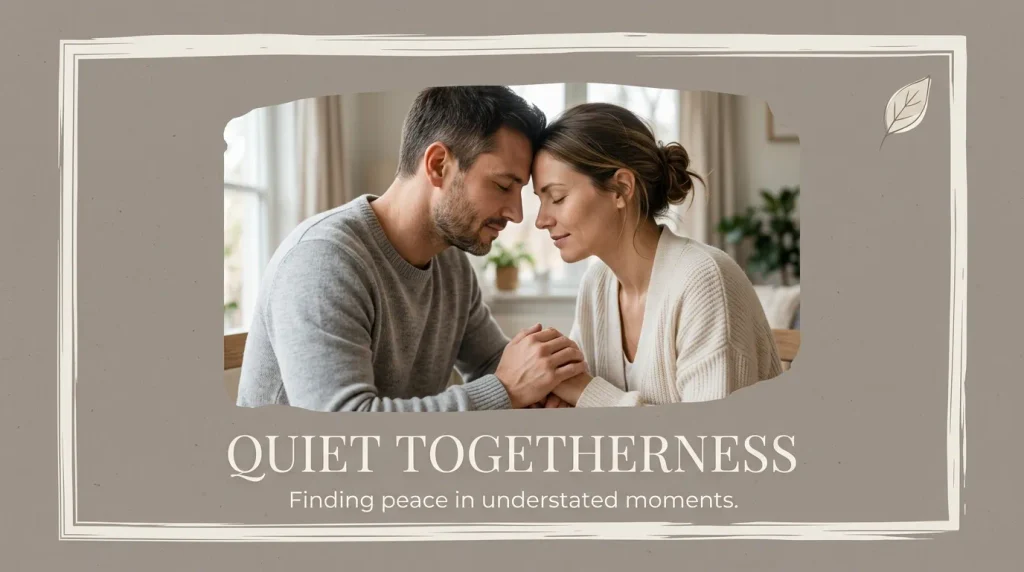 Husband and wife sharing a quiet moment for anniversary quotes for the quiet reserved husband