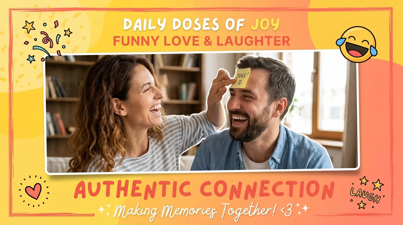 Wife joking with husband playfully for funny and playful anniversary quotes for husband