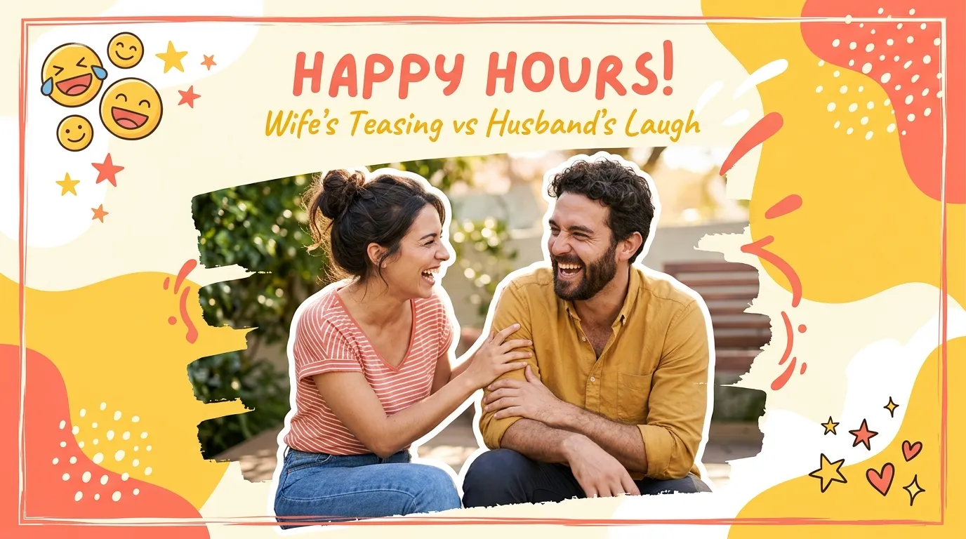 Couple laughing genuinely representing funny anniversary quotes he'll actually laugh at