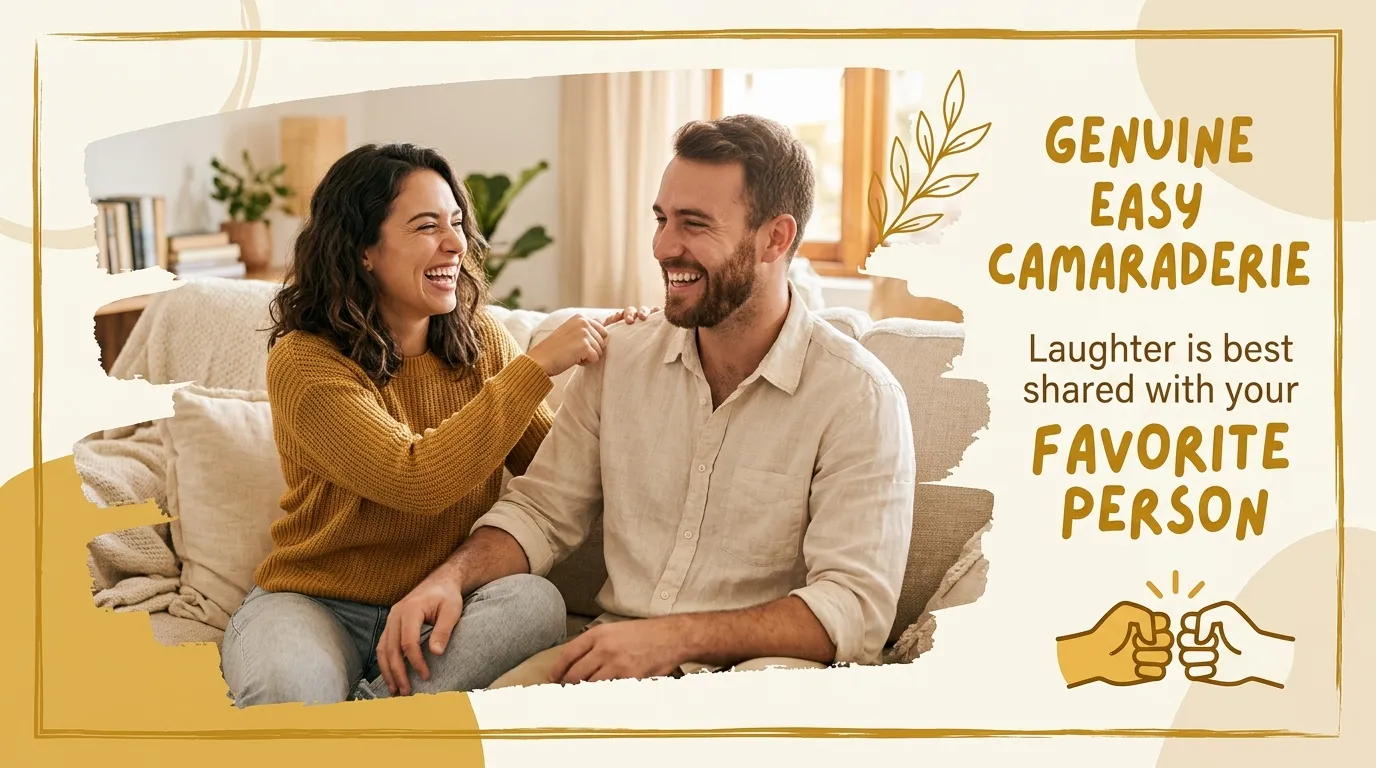 Couple laughing casually representing quotes for the husband who's also your best friend
