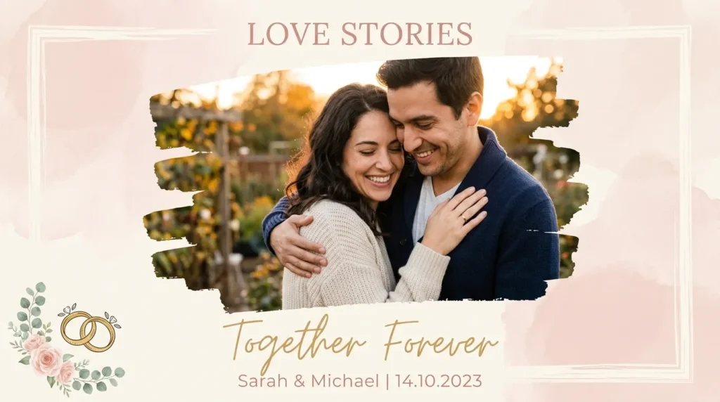 Couple embracing warmly for sweet marriage anniversary quotes for husband design
