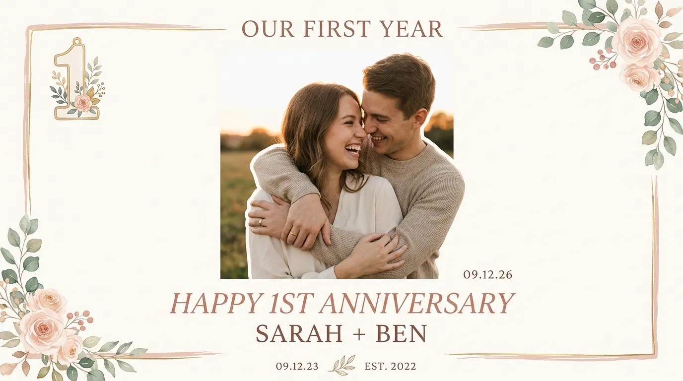 Young couple embracing warmly for sweet wedding anniversary quotes for your first year