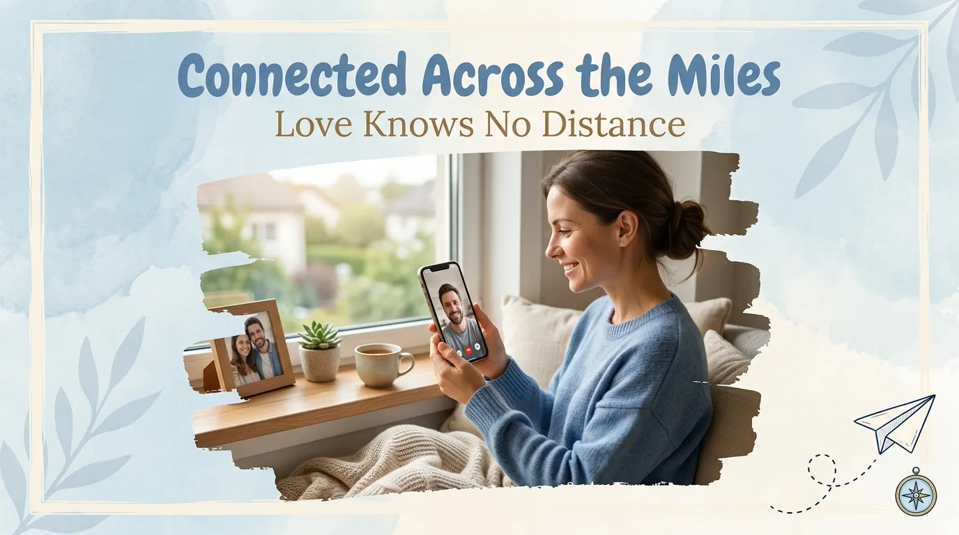 Wife video calling husband illustrating wishes for a long-distance or military husband